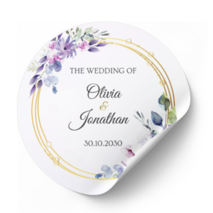 customized wedding stickers – set of 162 | 2 inch round return gift labels
