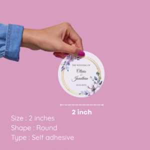 customized wedding stickers – set of 162 | 2 inch round return gift labels