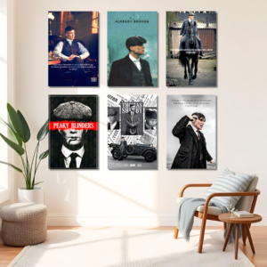 Peaky Blinders Poster Set of 6 | 12x18 Inch Premium HD Wall Posters | Vibrant High-Quality Prints | Includes Free Glue Dots