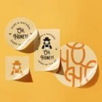 Home label sticker design eco conscious packaging, fully customizable paper stickers